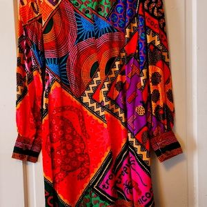 Farm Rio Dotted Patchwork Scarf Minidress